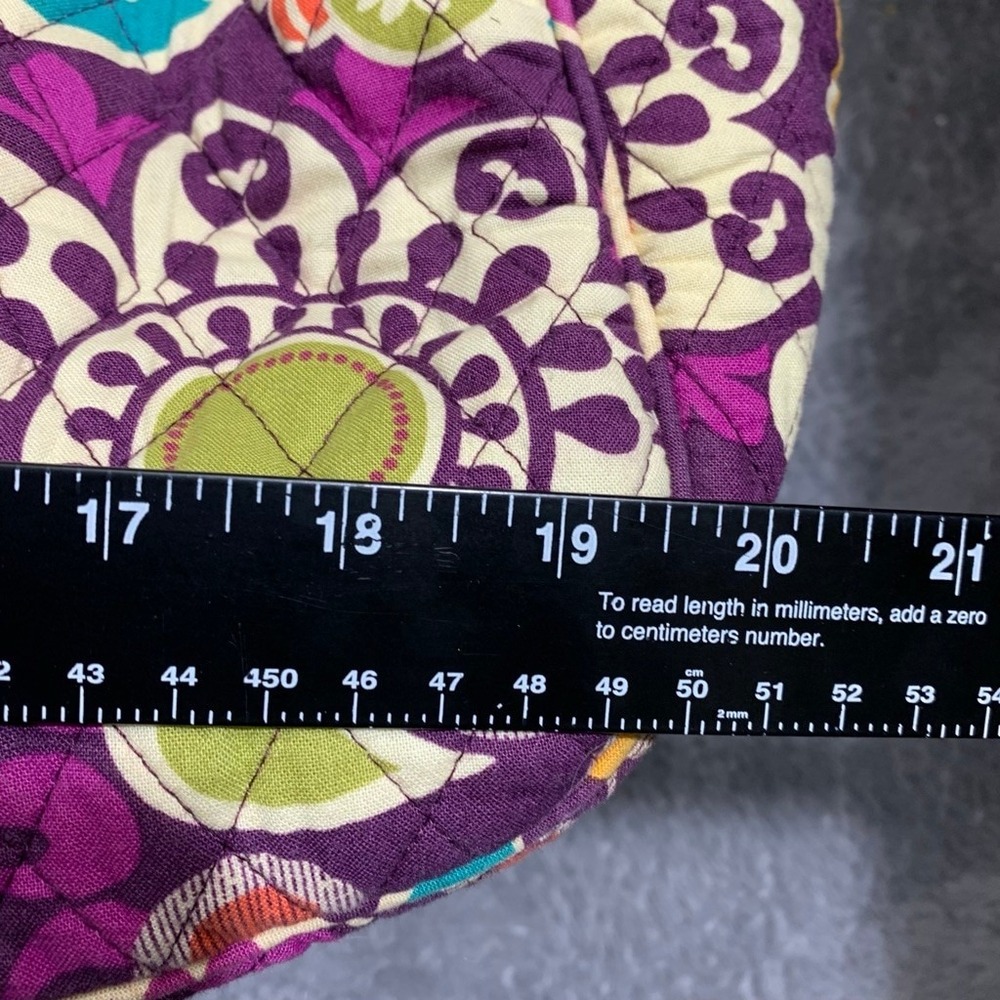 Vera Bradley Large Duffel Bag Women Large Purple Plum Crazy Quilted Paisley Trav - Picture 2 of 16
